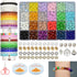 JIYIEW 8mm Glass Beads for Jewelry Making,24 Color DIY Crystal Gemstone Loose Beads Bracelet Neacklace Making Kit Round Spacers Stone Turquoise Be...