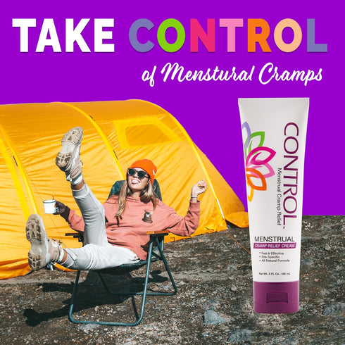 CONTROL, Menstrual Cramp Relief Cream, Topical Pain Relief for Period Cramps and PMS, Period Relief Products, Fast and Effective, Easy to Use, Saf...