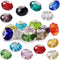 RUBYCA Murano Faceted Beads for Jewelry Making Glass Beads for Bracelets Making Charms European Silver Core Lampwork Spacer Craft Large Hole Bulk ...