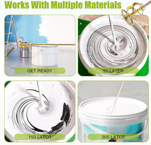 Paint Mixer for Drill - Drill Paint Mixer Works with Any Drill Bit - Rust-Proof Paint Stirrer for Drill - Paint Stirring Drill Attachment for 1-5 ...
