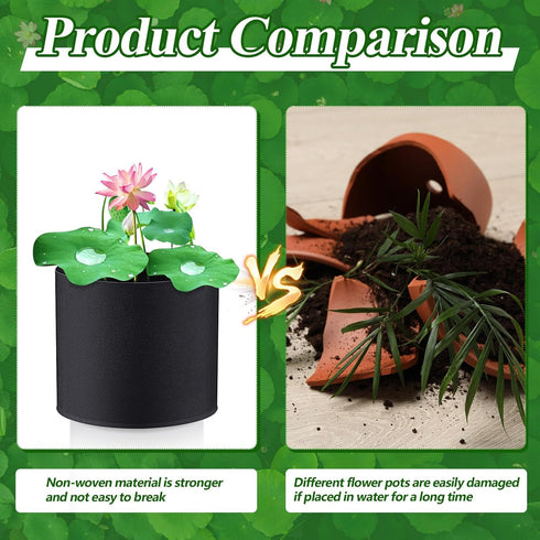 8 Pcs Plant Pots for Pond Plant Baskets Heavy Duty Fabric Pots Black Nonwoven Fabric Plant Pot Breathe Reusable Grow Pots for Pond, Garden, Aquati...