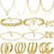 Henoyso 16 Pcs Gold Jewelry Sets for Women 4 Gold Necklace 4 Gold Bracelets 4 Gold Earring 4 Knuckle Rings Hoop Stud Earrings for Women Girls Vale...