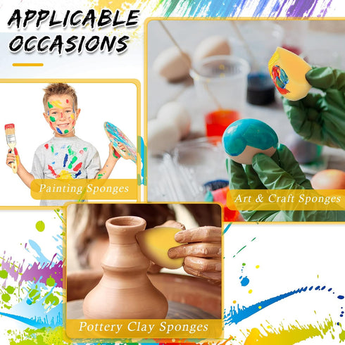 24 Pcs Face Paint Sponge Petal Face Painting Sponges High Density Face Painting Supplies for Kids Adults Art Work Halloween Makeup Body Paint (Yel...