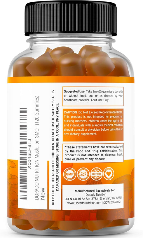 Mushroom Gummies (120 Count) Mushroom Supplement - Premium Mushroom Complex - Lions Mane Gummies for Adults - Focus Gummies - Lion Mane Mushroom -...
