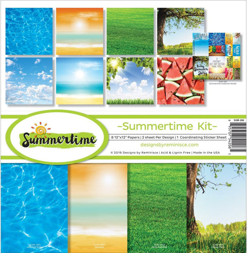 Reminisce SUM-200 Summertime Scrapbook Collection Kit, 12x12 inches...