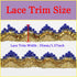 Long 14 Yard Wide 35mm/1.37inch Blue Gold with Gold Sequins lace Trim Decorated Gimp Trim Craft Ribbon for DIY Craft Sewing Fabric, Crafts and Sew...