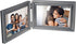 Malden International Designs Concourse Pewter Metal Hinged Picture Frame, Double Horizontal, 2-4x6, Silver...