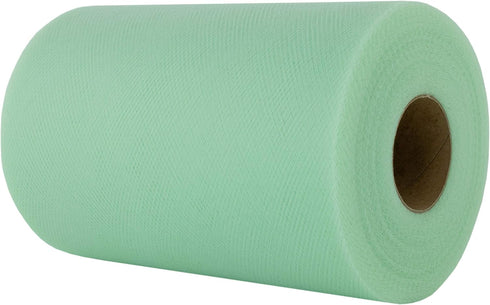 Tulle Fabric Roll | 6” by 100 Yards | Polyester Spool for Crafts Decorations Tutu Weddings Costumes Skirts Parties and More – by Craft Forge (Mint...