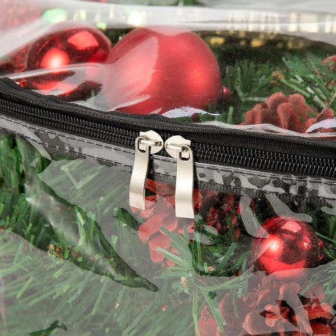 CINPIUK Clear Wreath Storage Bag 30 Inch Christmas Wreath Storage Container, Heavy Duty Wreath Protector with Handle for Holiday Seasonal Wreath G...