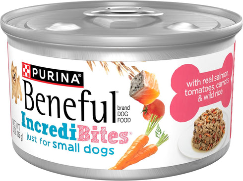 Purina Beneful Small Breed Wet Dog Food with Gravy, IncrediBites with Real Salmon - (Pack of 12) 3 oz. Cans...