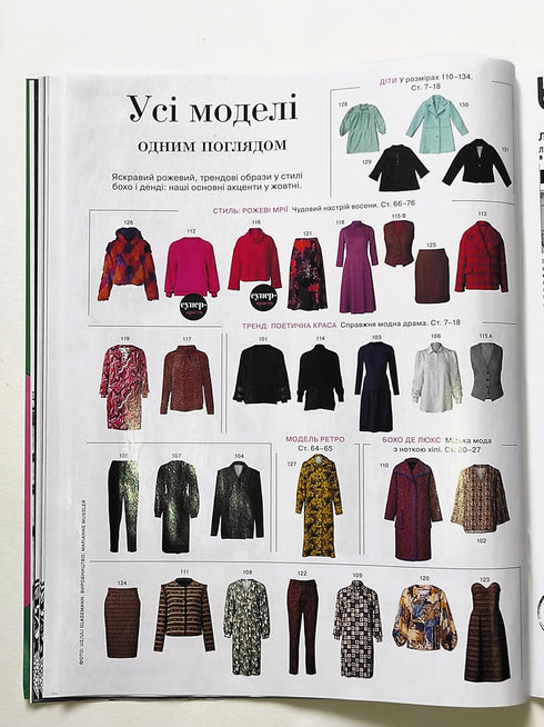 Vol.10/2023 Burda Style Magazine in Ukrainian Sewing Patterns Templates Fashion Clothes Dress Blouse Tops Skirt Pants Jacket Coat Bag Women Size 3...