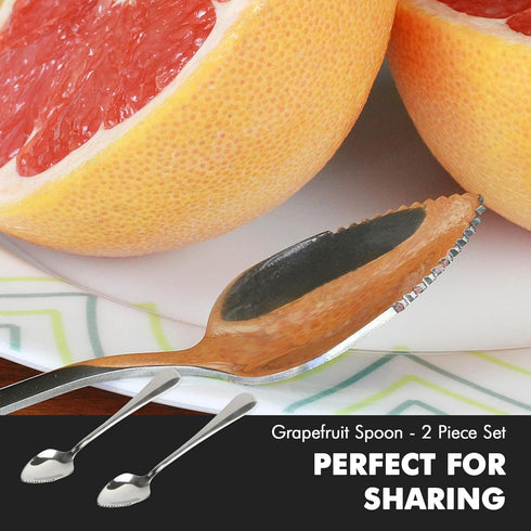 Chef Craft Select Serrated Grapefruit Spoon, 9 inch 2 piece set, Stainless Steel...