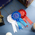 Award Ribbon Rosette Set Satin Participation Ribbon Honorable Ribbon Badge Blue Red and White Prize Ribbons 1st 2nd 3rd Place Medals for Classroom...