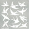 Aleks Melnyk No.468 Metal Stencil, Many swallows fly in The sky, Birds, Animals, Small Stencil, 1 PC, Template for Wood Burning, Engraving, Crafti...