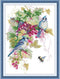CROSSDECOR Stamped Cross Stitch Kits-Blue Jays and Grapes Embroidery Patterns Full Set for Beginners or Adults,11 CT 3 Strands DIY Crossstitching ...