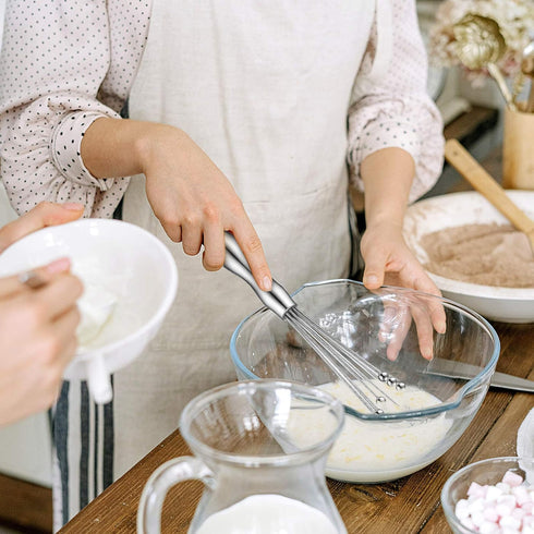 2 Pieces Stainless Steel Mini Ball Whisk 10-Inch and 12-Inch, Egg Beater Manual Mixer Whisk for Sauces Cream Cooking Blender...