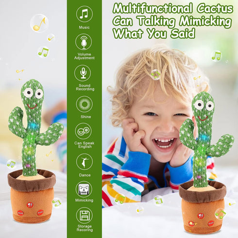 Dancing Cactus Talking Cactus Baby Toys Singing toys, Baby Cactus Repeating What You Say Baby Boy Toys Imitation Toys Glowing Musical Toys Childre...