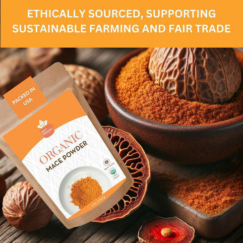 SPICY ORGANIC Ground Mace - 100% Pure USDA Organic -Non-GMO Mace Spice - 4 OZ...