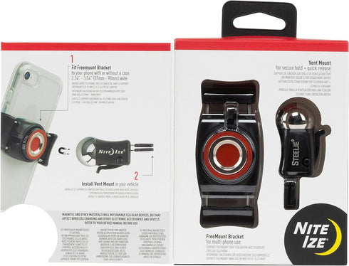 Nite Ize Original Steelie FreeMount Vent Kit - Adjustable Magnetic Bracket + Car Vent Mount for Smartphones...
