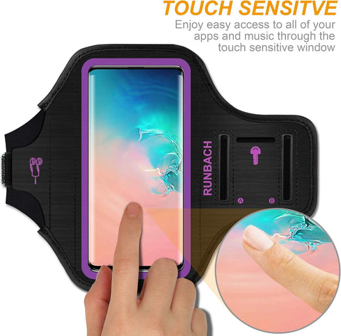 Armband for Samsung Galaxy S25/S24/S23/S22/S21/S20/S10/S9/S8 up to 6.2",Water Resistant Running Exercise Gym Bag with Card Slot and Key Holder (Pu...