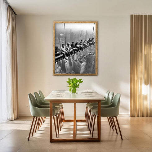 Posterizer 1 pcs-"lunch atop a skyscaper" inspired black and white photo-Photography Art-Retro Art-Decor for Home & Office- unframed wall art...