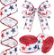 Xunyee 2 Rolls 20 Yards Red White Blue Ribbon Independence Day Stars Wired Edge Ribbon Fabric Patriotic Flag 4th of July Patriot Day Labor Day Rib...