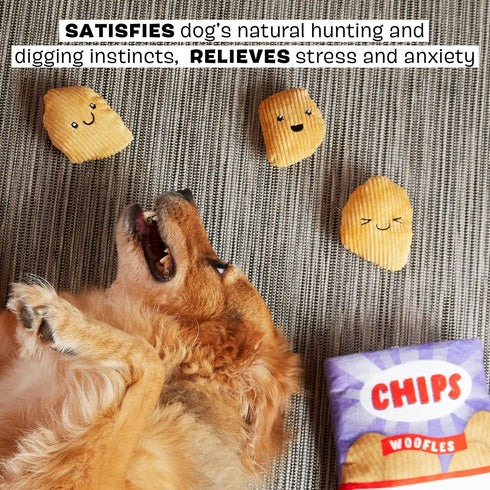 Barkbox 2 in 1 Interactive Plush Dog Toy - Rip and Reveal Dog Toy for Small Dogs - Stimulating Squeaky Pet Enrichment and Puppy Toys | Woofles Pot...