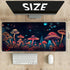 TCG Playmat Board Game Mat Plus 50 Pcs Card Sleeves, 24 x 14 Table Mats Neon Mushroom Game Mousepad with Soft Surface Non-slip Base for MTG RPG CC...