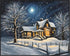 Posterizer 1 pcs- quaint old village-building in nature-night sky 14-Landscape & Nature Art-Floral Botanical Art- Decor for Home & Office- unframe...