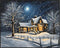Posterizer 1 pcs- quaint old village-building in nature-night sky 14-Landscape & Nature Art-Floral Botanical Art- Decor for Home & Office- unframe...
