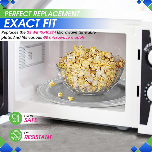 Microwave Plate Replacement 11.5” WB49X10224 Compatible with GE Microwave Glass Plate - Exactly Replaces Rotating Glass Turntable Tray - Oven Spin...