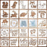 Varku 22 PCS Baby Shower Stencils PET for Onesie, Infant One-piece Deorative Kit Lovely Cartoon, Boy Girl Baby Shirt Fabric Stencils for Clothes, ...