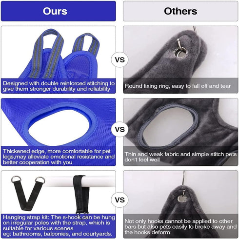Pet Grooming Hammock for Dogs & Cats, Pet Grooming Hammock, Pet Grooming Sling, Dog Grooming Harness, Restraint Bag, Helper, Pet Nail Clip Bag for...