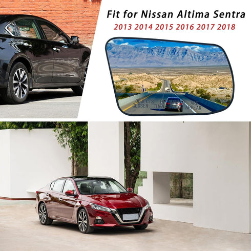 Right Passenger Side Heated Mirror Glass Replacement For Altima Sentra 2013 2014 2015 2016 2017 2018 - for Altima Sentra Side Mirror Glass With Re...