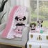 Disney Minnie Mouse White, Pink, and Aqua Rainbow and Heart Lovey Security Blanket...