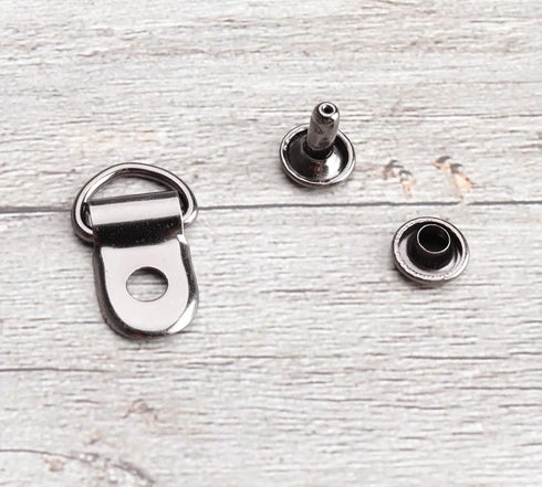 30 Sets Shoes Boot Lace Hooks Loop Ring with Rivets Shoe Boot Buckle D Ring Eyelet Metal Repair Accessories...