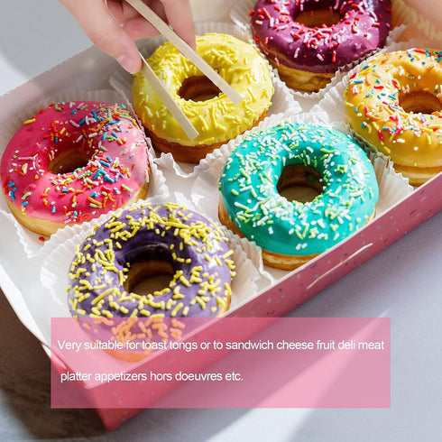 LUTER 20pcs 5.9inch Wooden Tongs, Disposable Cooking Utensils Mini Bamboo Tongs Natural Toast Tong for Cooking Picking up...