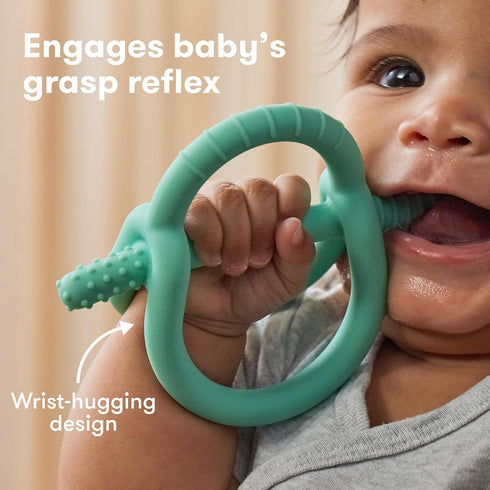 Frida Baby Get-A-Grip BabyTeether for Teething Relief | 100% Food-Grade Silicone Teething Toys for Baby 0-6, 12, 18 Months Infant, BPA-Free, PVC-F...