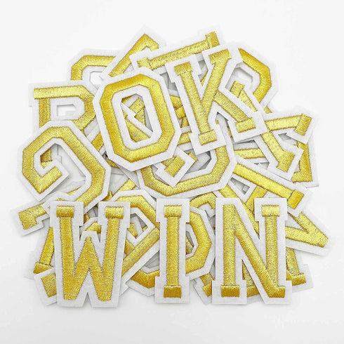 Jongdari Iron on Letters, 52 Pcs Alphabet Patches with Ironed Adhesive, Decorate Repair Patches for Shirts Jackets Hats Jeans Shoes Bags(Gold)...