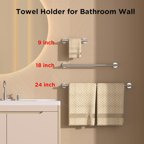 FORIOUS Towel Bar 7.3 Inch Center to Center, Brushed Nickel Bathroom Towel Rack 304 Stainless Steel, Wall Mounted Towel Holder for Bathroom, inclu...