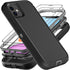 for iPhone 11 Case, Military Grade 3 in 1 Heavy Duty Shockproof/Drop Proof/Dust Proof Case with 2Pcs Tempered Glass Screen Protector (Black/Grey)....