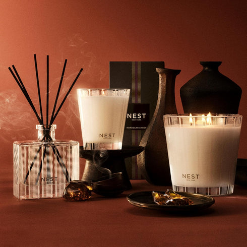 NEST New York Scented Votive Candle, Moroccan Amber - 2 oz - Up to 28-Hour Burn Time - Reusable Glass Vessel...
