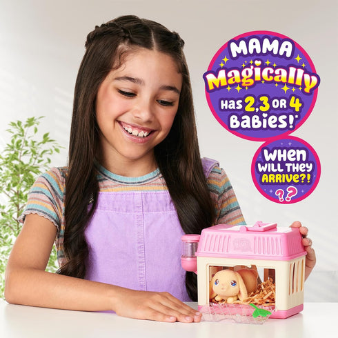 Little Live Pets - Mama Surprise Minis. Feed and Nurture a Lil' Bunny Inside Their Hutch so she can be a Mama. She has 2, 3, or 4 Babies with Acce...