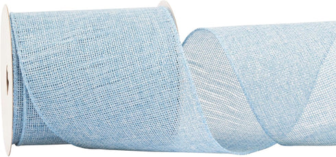 10-Yard Lt. Blue Burlap Ribbon Wired Burlap Ribbon - 4 Inch Width for Gift Wrapping, Floral Arrangements, Wreath Making, and Christmas Decor...