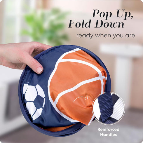 Handy Laundry Collapsible Mesh Pop Up Hamper with Wide Opening and Side Pocket - Breathable, Sturdy, Foldable, and Space-Saving Design for Clothes...