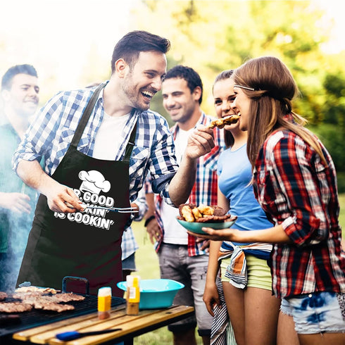 Funny Chef Aprons for Men - Mr.Good Lookin' is Cookin' - Men’s Funny Kitchen Cooking Grilling BBQ Aprons with 2 Pockets - Birthday Father’s Day Ch...