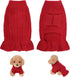 Small Dog Sweater Pet Christmas Sweater Dress for Dogs Cat Pet for Winter Christmas Holiday Breathable Ruffle Hem Design (Red, Large)...