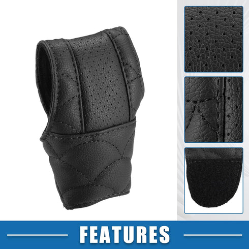 Car Shift Knob Cover Universal Vehicle Interior Shift Gear Cover Trim Accessories Decorative Faux Leather Black...
