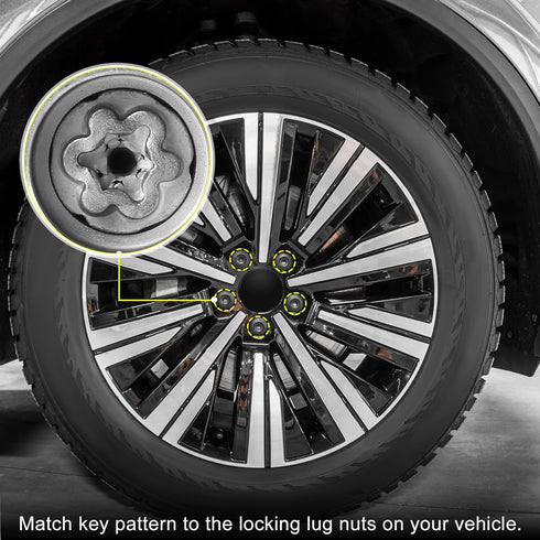 X AUTOHAUX S Type S Car Wheel Lock Lug Nut Anti Theft Lug Nut Screw Removal Socket Key Wheel Lock Key Replacement for Audi A4L A5 A6L Q2L Q3 Q5 Q7...