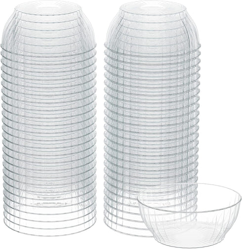 R-kay 6 Oz Clear Plastic Bowls - 50 Pack disposable bowls - Premium Hard Small Plastic Bowls - Heavy Duty Ice Cream Bowls Disposable Dessert Bowls...